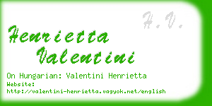 henrietta valentini business card